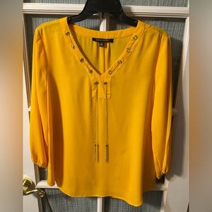 ZAC & RACHEL bright gold blouse in size medium.  EUC